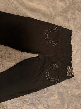 True Religion Geno Relaxed Slim Jeans Black Size 34